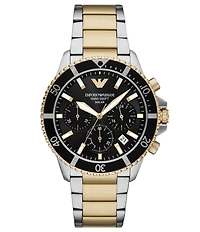 Emporio Armani Men's World Explorer Solar Chronograph Stainless Steel Bracelet Watch