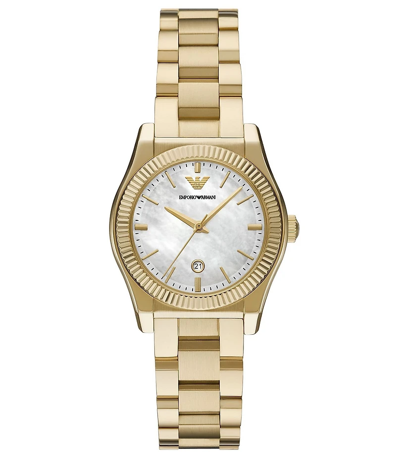 Emporio Armani Women's Quartz Three Hand Gold Tone Stainless Steel Bracelet Watch