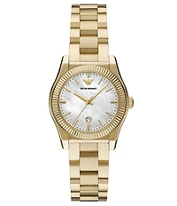 Emporio Armani Women's Quartz Three Hand Gold Tone Stainless Steel Bracelet Watch