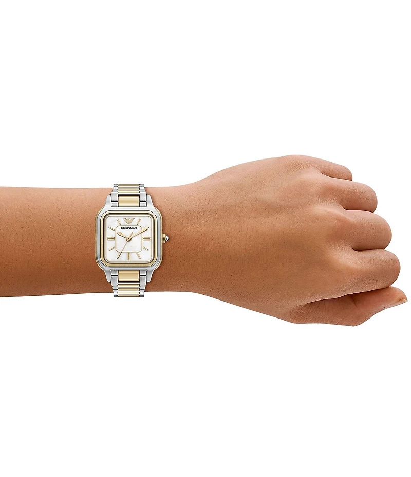 Emporio Armani Women's Quartz Three Hand Two-Tone Stainless Steel Bracelet Watch