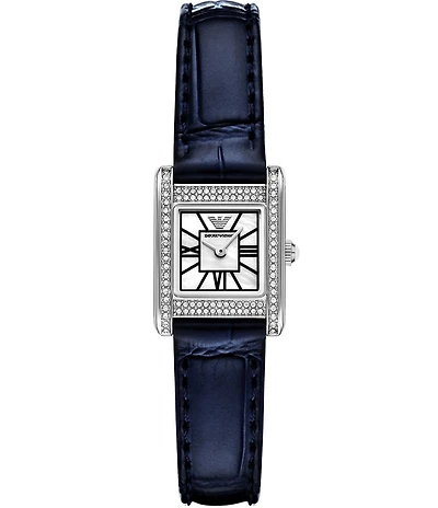 Emporio Armani Women's Quartz Two-Hand Leather Strap Watch
