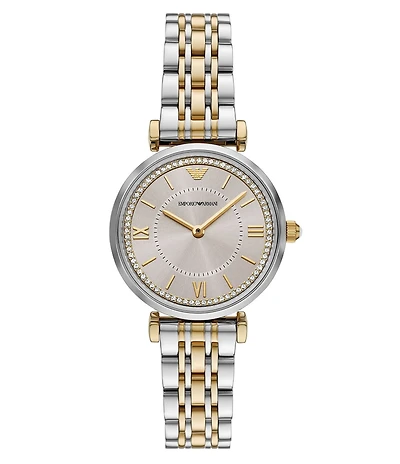 Emporio Armani Women's Quartz Two Hand Round Stainless Steel Bracelet Watch