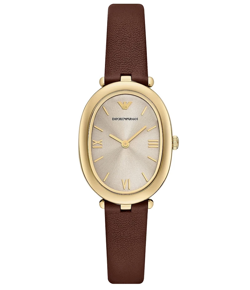 Emporio Armani Women's Sinfonia Quartz Two-Hand Leather Strap Watch