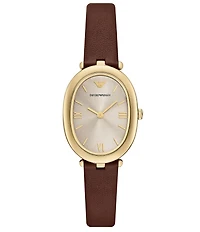 Emporio Armani Women's Sinfonia Quartz Two-Hand Leather Strap Watch