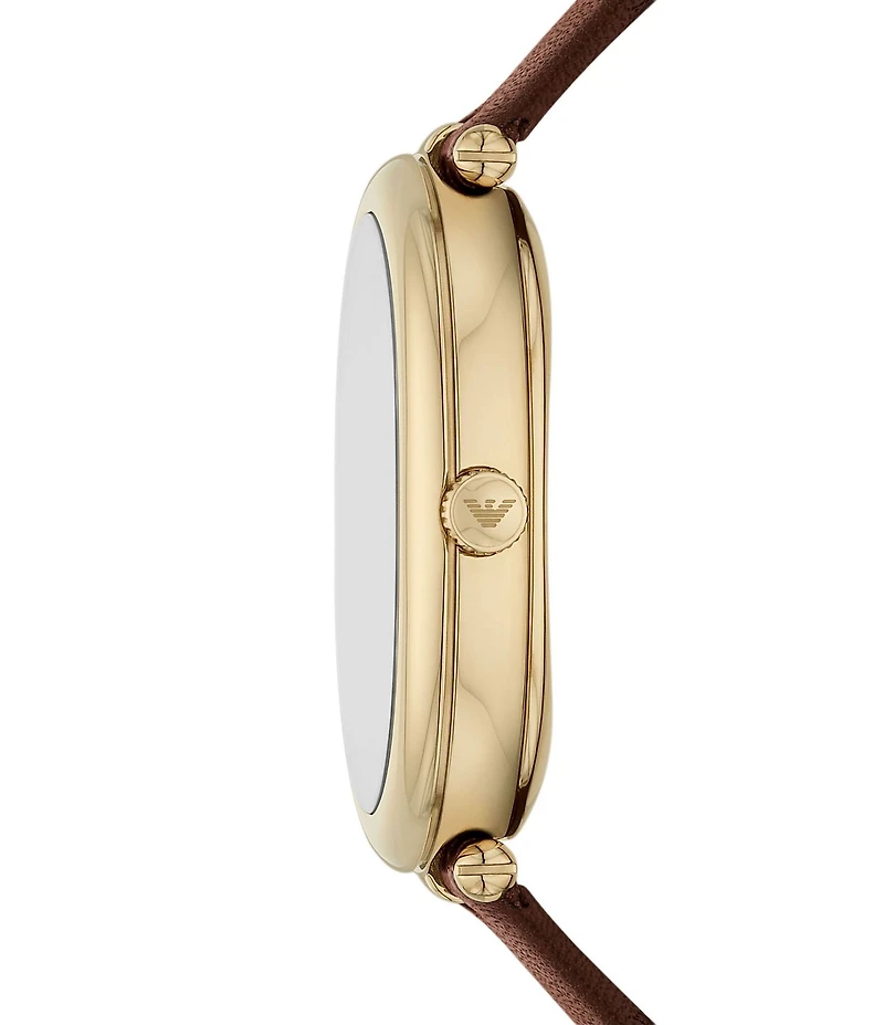 Emporio Armani Women's Sinfonia Quartz Two-Hand Leather Strap Watch