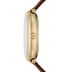 Emporio Armani Women's Sinfonia Quartz Two-Hand Leather Strap Watch