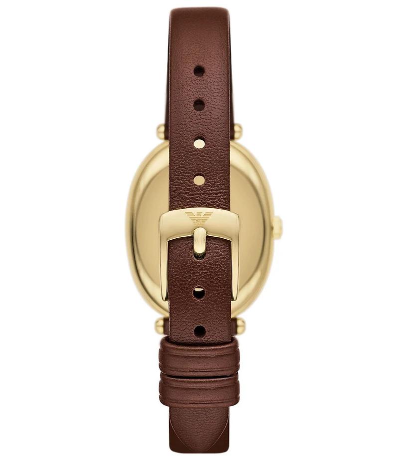 Emporio Armani Women's Sinfonia Quartz Two-Hand Leather Strap Watch
