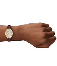 Emporio Armani Women's Sinfonia Quartz Two-Hand Leather Strap Watch