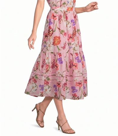 En Saison Celeste Floral Print Coordinating Maxi Skirt