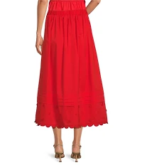 En Saison Emerson Embroidered Scallop Trim Coordinating Midi Skirt