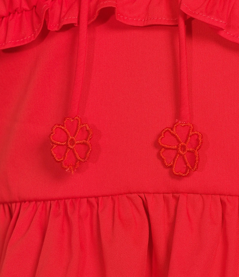 En Saison Emerson Square Neckline Sleeveless Peplum Crop Top