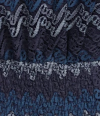 En Saison Lorraine Chevron Print Collared Long Puff Sleeve Mini Dress