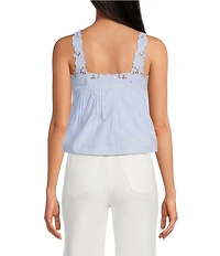 En Saison Lucy Square Neck Sleeveless Ruffle Strap Top