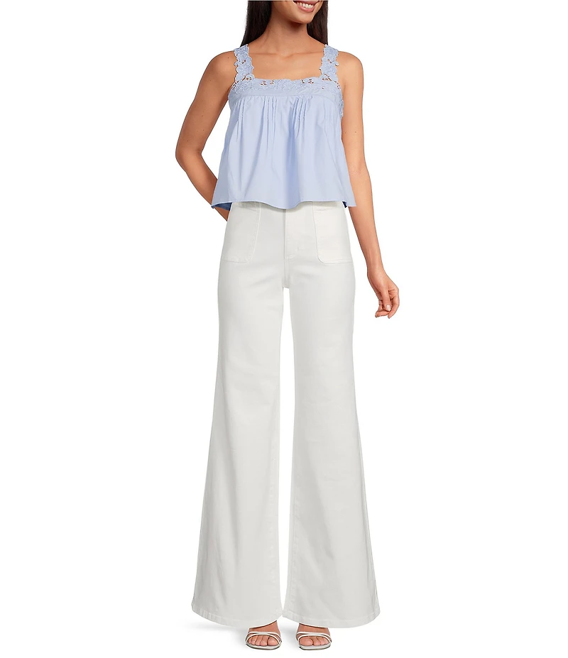 En Saison Lucy Square Neck Sleeveless Ruffle Strap Top