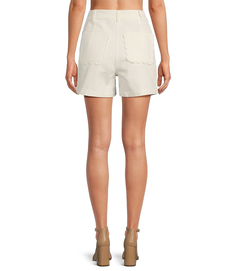 En Saison Oaklynn High Rise Inverted Pleat Denim Shorts