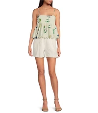 En Saison Oaklynn High Rise Inverted Pleat Denim Shorts