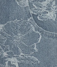 En Saison Opal Printed Slim Bootcut Medium Wash Raw Hem Denim Jeans