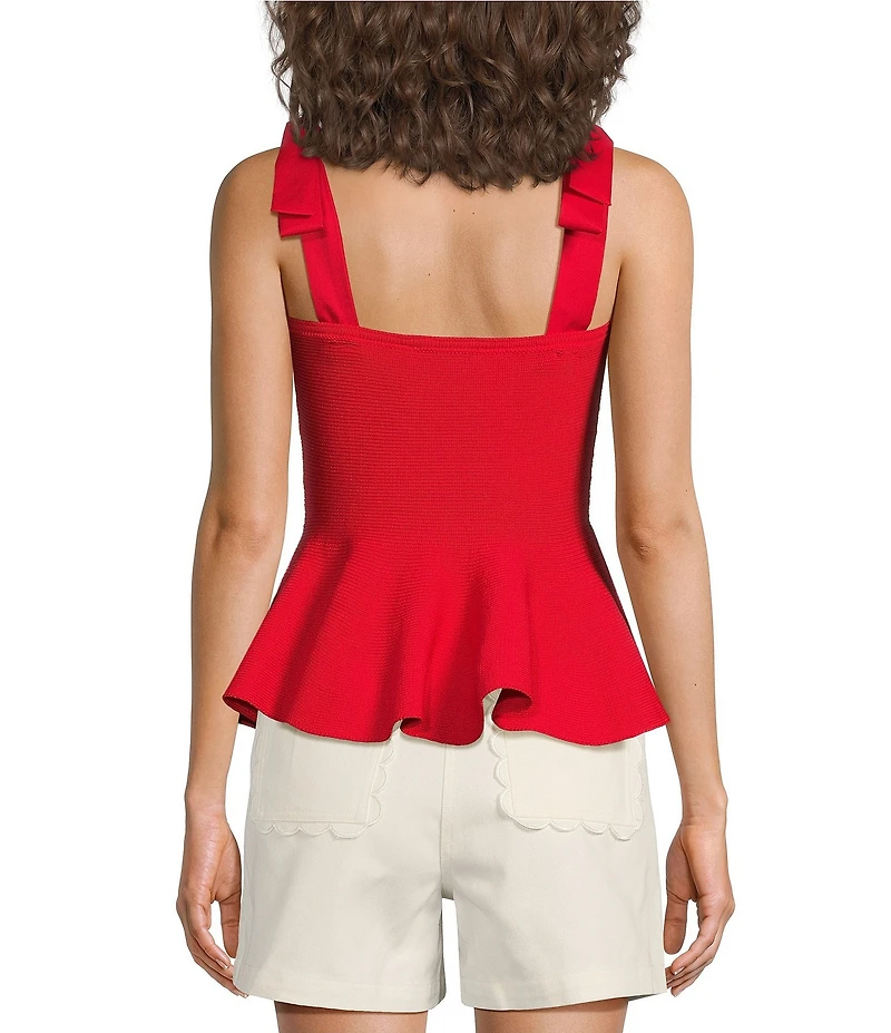 En Saison Payton Detachable Square Neck Sleeveless Peplum Top