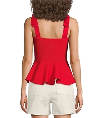 En Saison Payton Detachable Square Neck Sleeveless Peplum Top