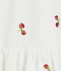 En Saison Strawberry Crew Neck Sleeveless Bubble Hem Mini Dress