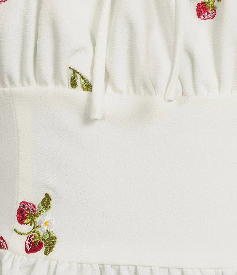 En Saison Strawberry Kiss Round Neckline Short Sleeve Peplum Top