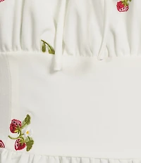 En Saison Strawberry Kiss Round Neckline Short Sleeve Peplum Top