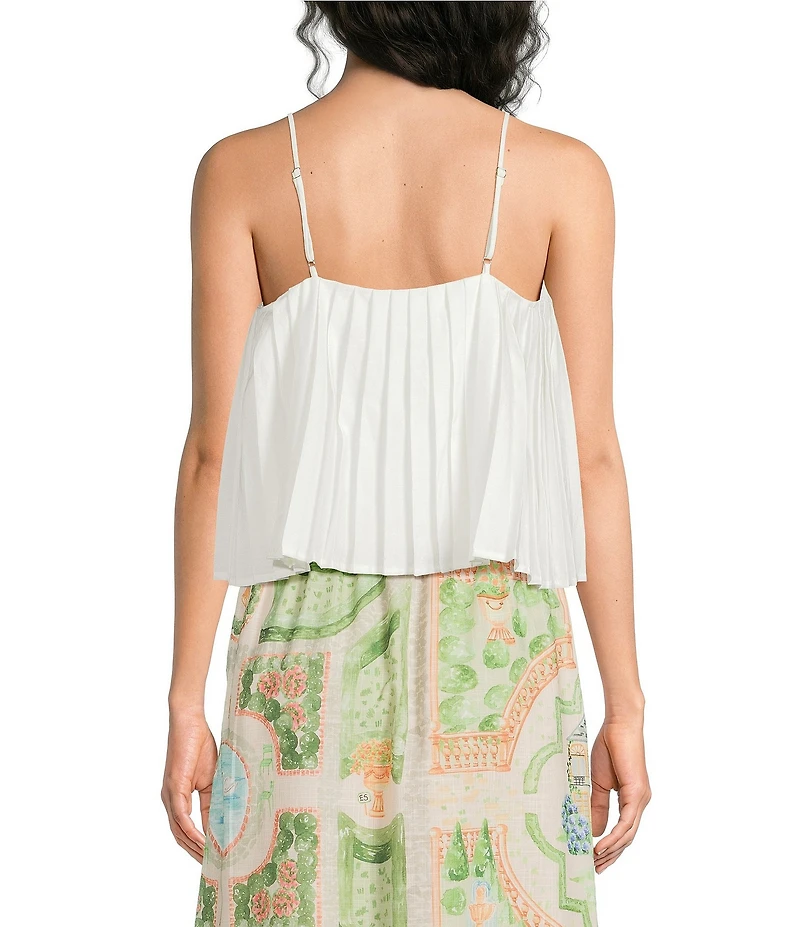 En Saison Tate Square Neck Sleeveless Tie Front Tank
