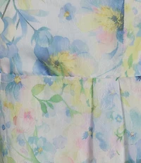 En Saison Vivian Floral Printed V-Neck Sleeveless A-Line Midi Dress