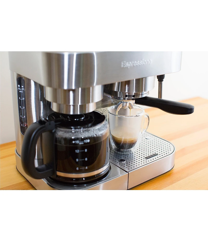 Espressione Combination Pump Espresso Machine with Thermo Block System & 10-Cup Drip Coffeemaker
