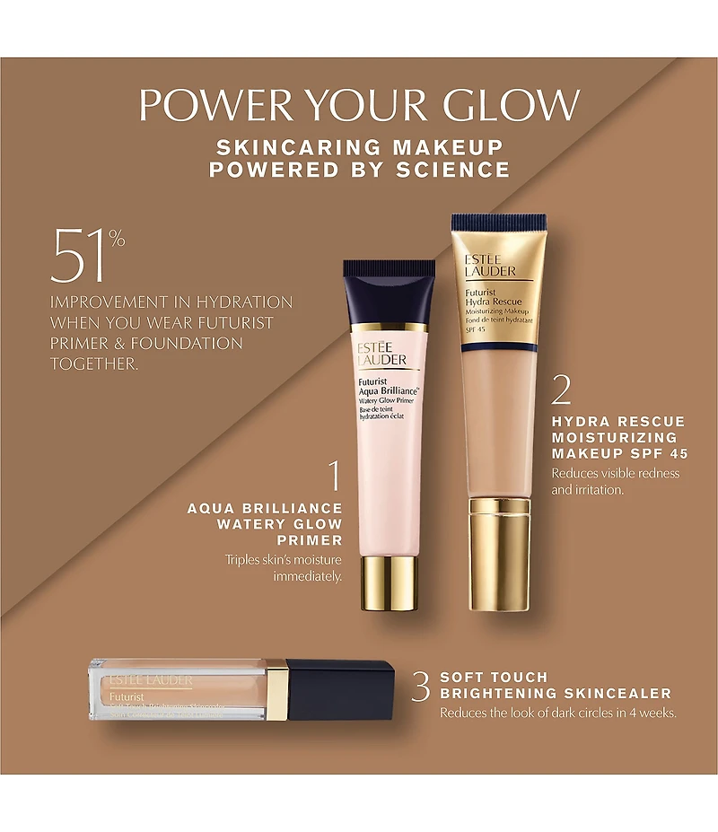 Estee Lauder Futurist Hydra Rescue Moisturizing Foundation Makeup SPF 45