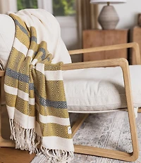 ettitude Luxe Bamboo Stripe Throw Blanket