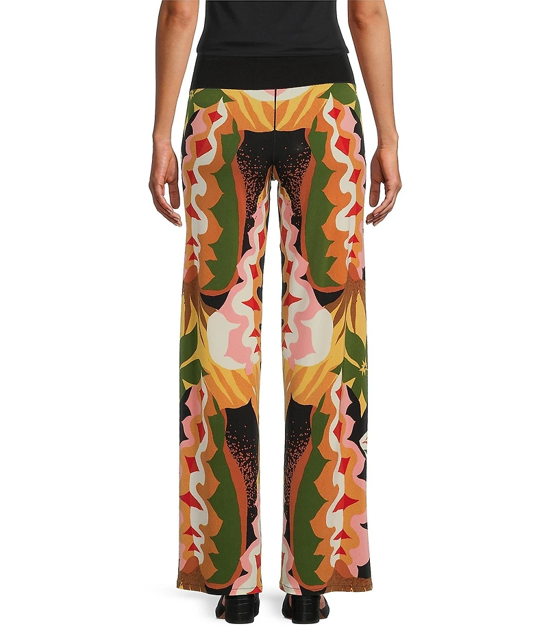 Eva Varro Abstract Print High Waist Straight Leg Coordinating Pants