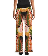 Eva Varro Abstract Print High Waist Straight Leg Coordinating Pants
