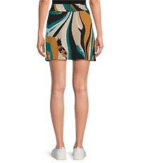 Eva Varro Active Sport Knit Abstract Print Pull-On Skort