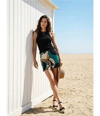 Eva Varro Active Sport Knit Abstract Print Pull-On Skort