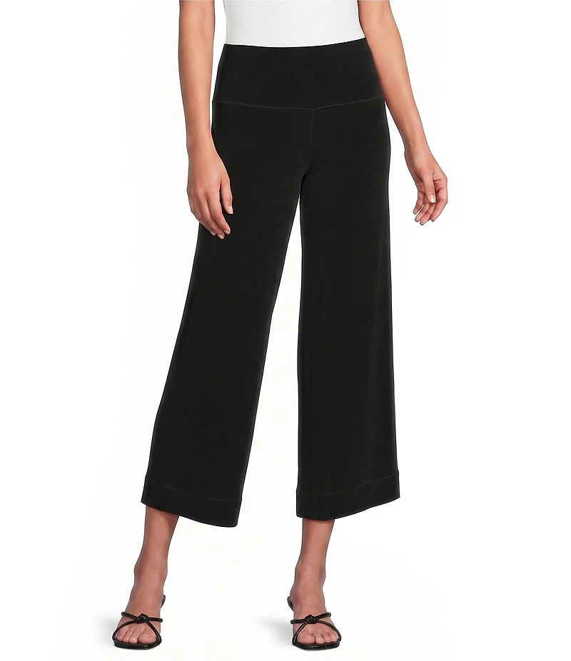 Eva Varro Active Sport Knit Side Seam Pocket Pull-On Cropped Palazzo Pants