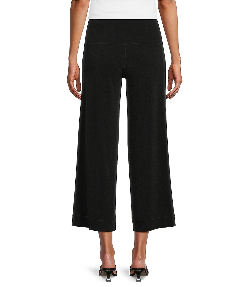 Eva Varro Active Sport Knit Side Seam Pocket Pull-On Cropped Palazzo Pants