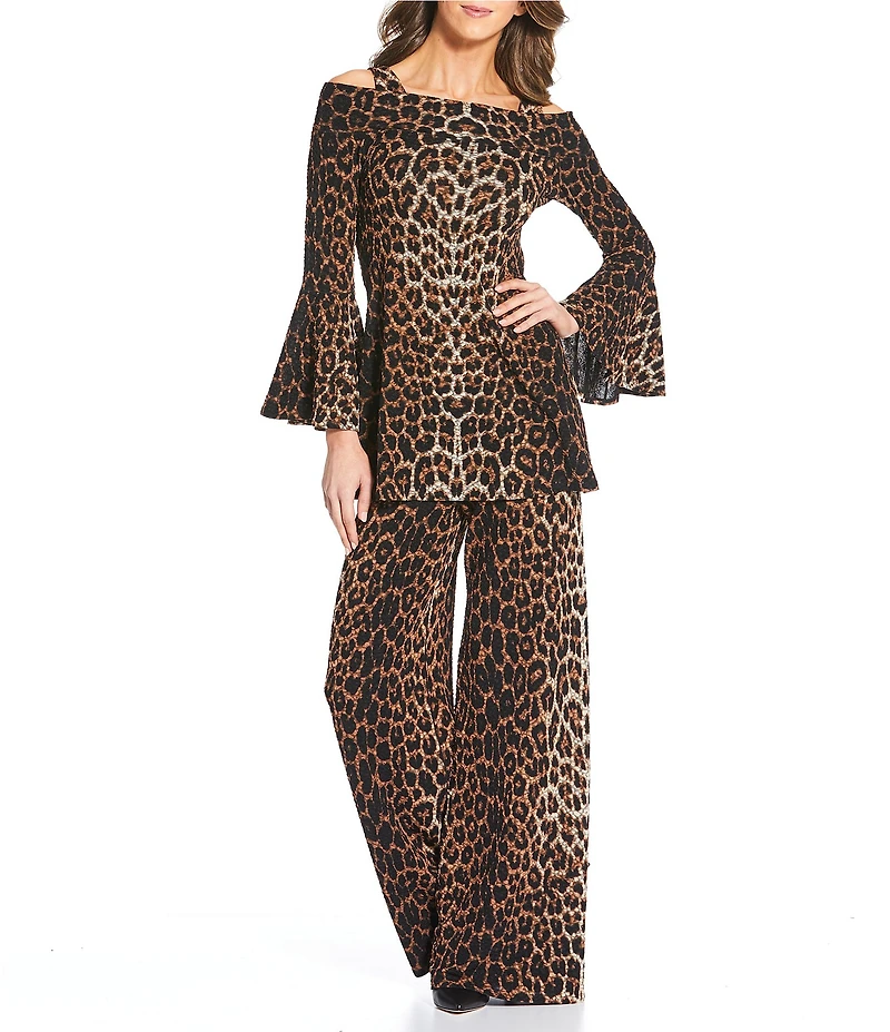 Eva Varro Animal Print Off-Shoulder 3/4 Sleeve Tunic
