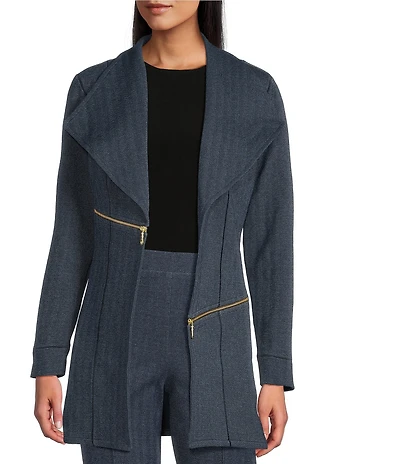 Eva Varro Barcelona Denim Wing Collar Long Sleeve Jacket