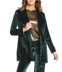 Eva Varro Barcelona Velvet Wing Collar Long Sleeve Jacket