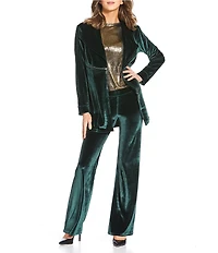 Eva Varro Barcelona Velvet Wing Collar Long Sleeve Jacket
