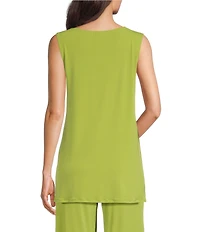 Eva Varro Boat Neck Cap Sleeve Grommet Tunic