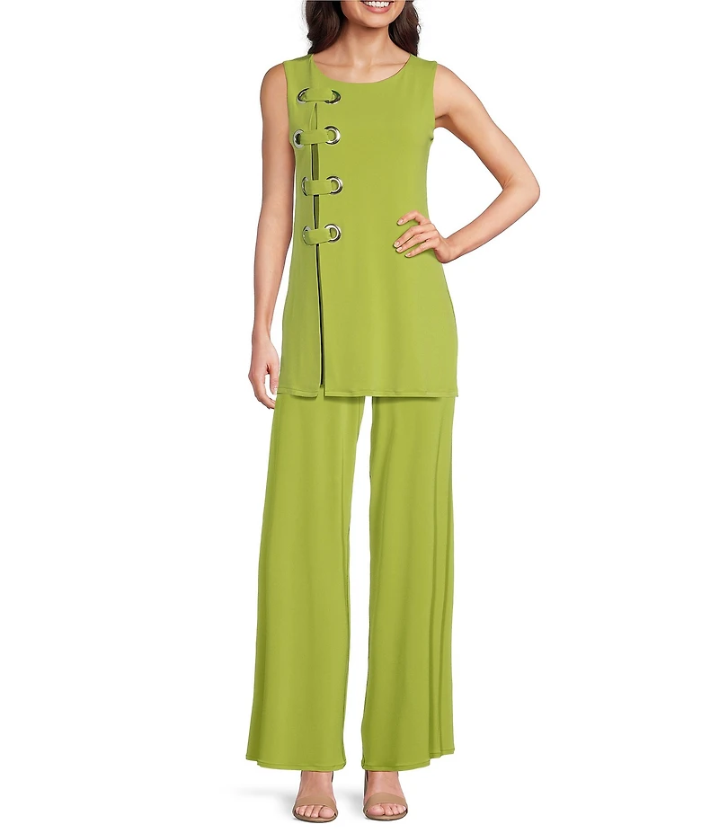 Eva Varro Boat Neck Cap Sleeve Grommet Tunic