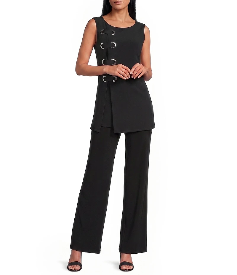 Eva Varro Boat Neck Sleeveless Grommet Tunic