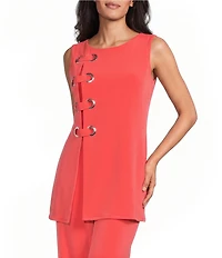 Eva Varro Boat Neck Cap Sleeve Grommet Tunic