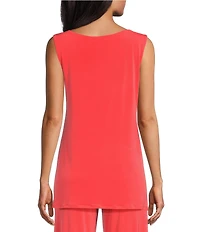 Eva Varro Boat Neck Cap Sleeve Grommet Tunic
