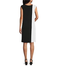 Eva Varro Boat Neck Sleeveless Side Grommet Column Dress