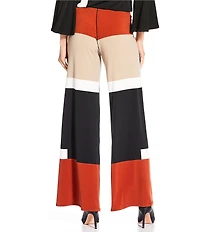 Eva Varro Coordinating Colorblock Elastic Waist Band Wide Leg Pants