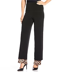 Eva Varro Double Layer Leopard High Rise Wide Leg Pants