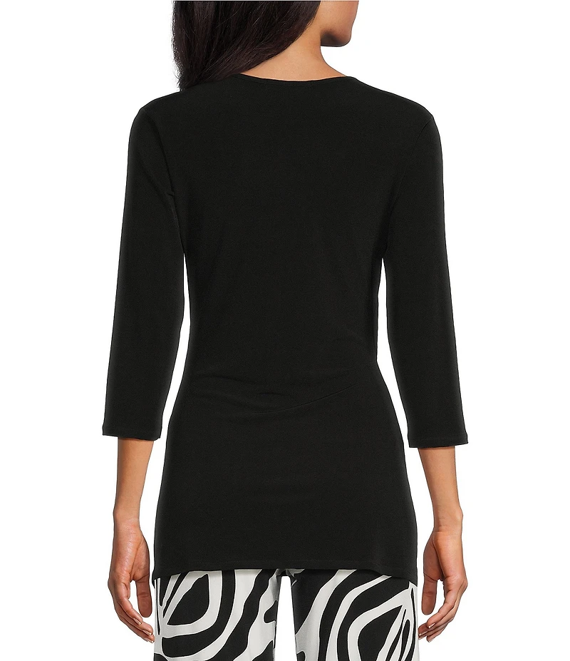 Eva Varro Fold Over V-Neck 3/4 Sleeve Tunic